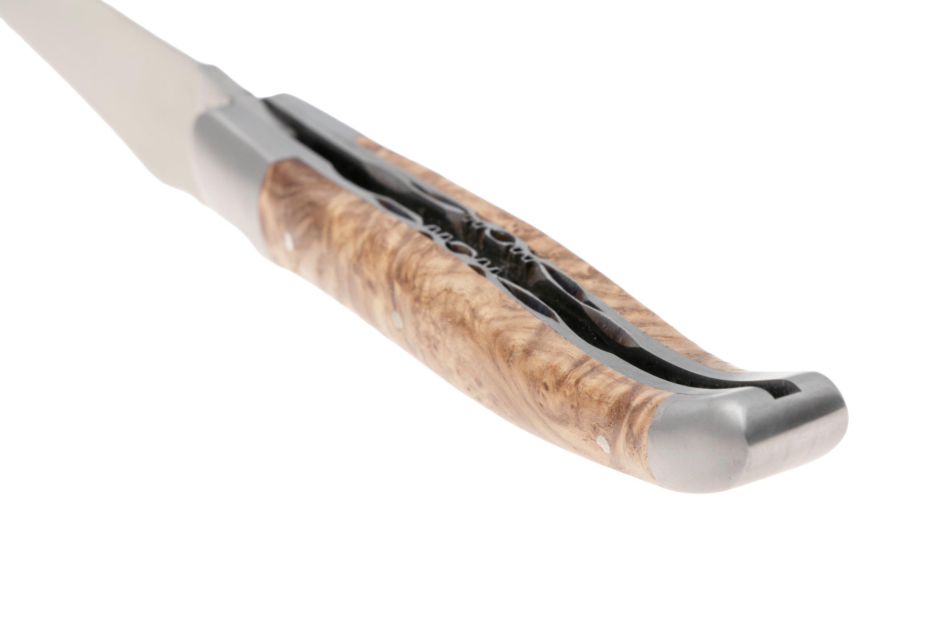 Laguiole en Aubrac Black Ash Burl, Double Plated, Matt Bolsters