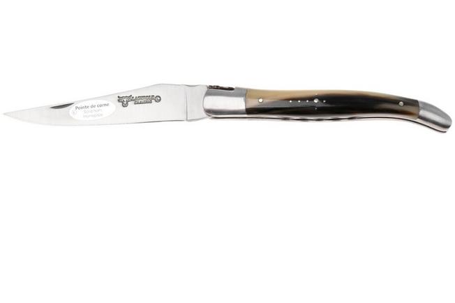 Afbeelding voor Laguiole en Aubrac Fly N12, L0712IIJ12PCF, Sandvik 12C27, Solid Horn zakmes, 12 cm