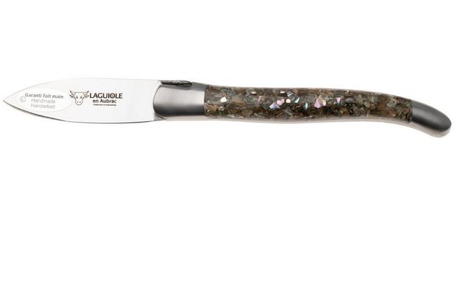 Afbeelding voor Laguiole en Aubrac Oyster Abalone, Brushed Stainless Steel, oestermes, abalone- en oesterschelp