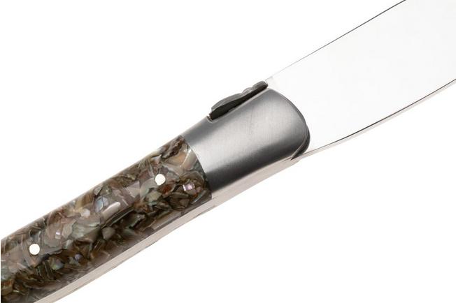 Afbeelding voor Laguiole en Aubrac Oyster Abalone, Brushed Stainless Steel, oestermes, abalone- en oesterschelp