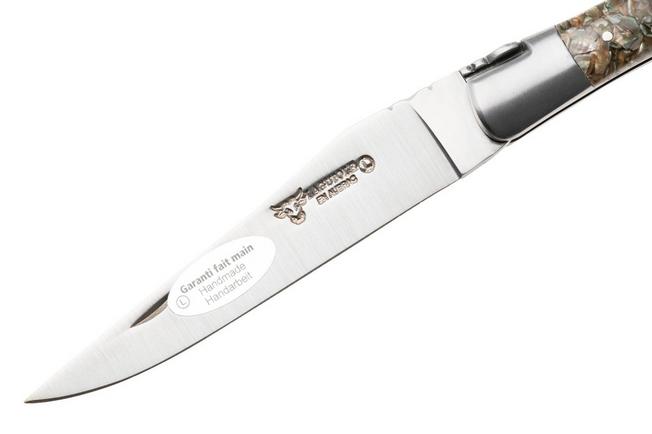 Afbeelding voor Laguiole en Aubrac Abalone Shell, Brushed Stainless Steel, zakmes, 12 cm