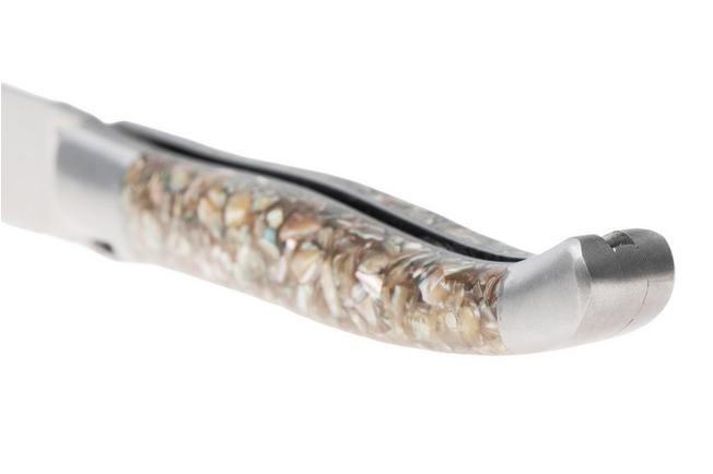 Afbeelding voor Laguiole en Aubrac Abalone Shell, Brushed Stainless Steel, zakmes, 12 cm