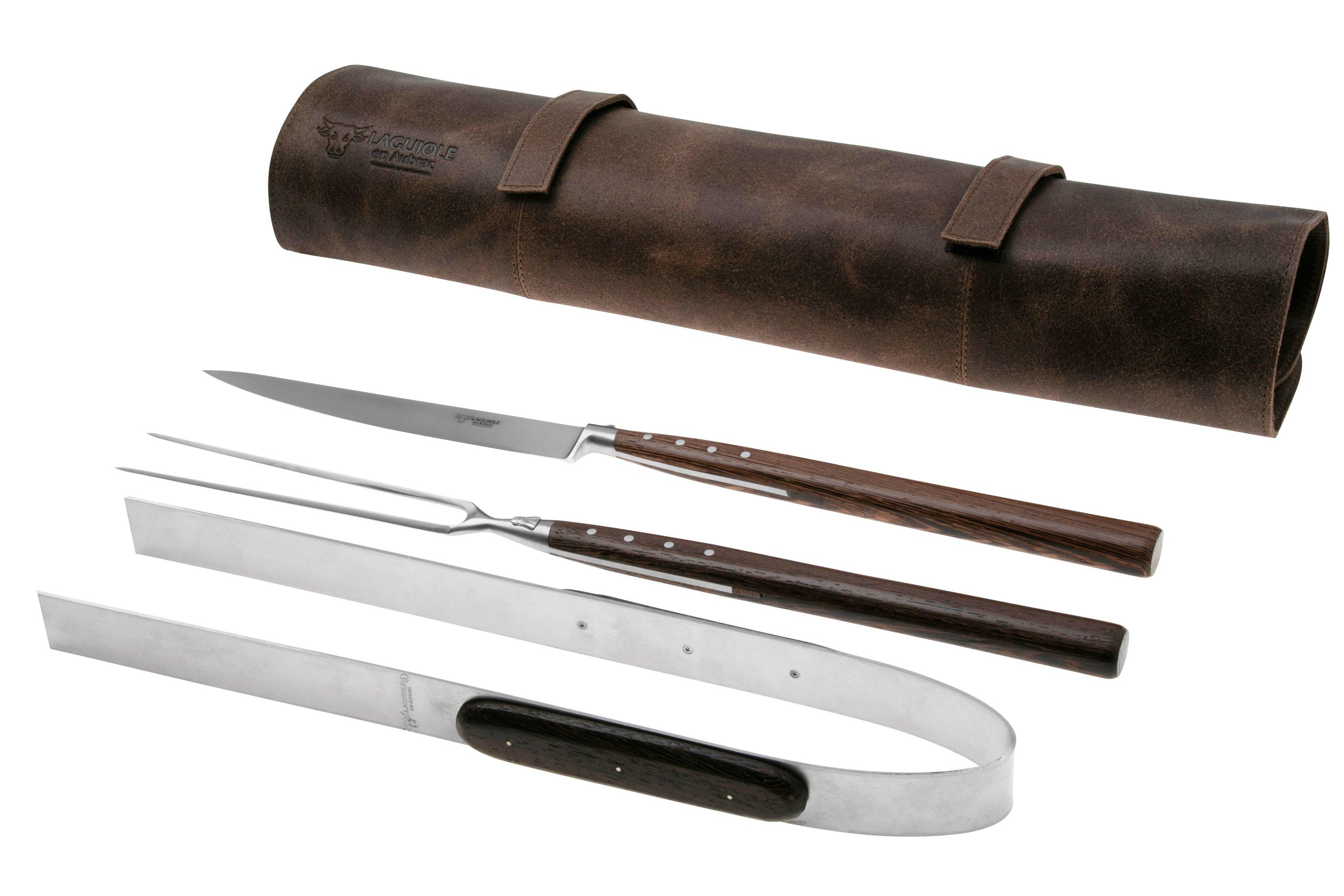 Laguiole en Aubrac Barbecue Set, SMB99WEI, Wenge, 3-piece set with