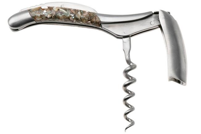 Afbeelding voor Laguiole en Aubrac Sommelier SOM-ABN Brushed Stainless Steel, sommeliersmes, abalone en oesterschelp