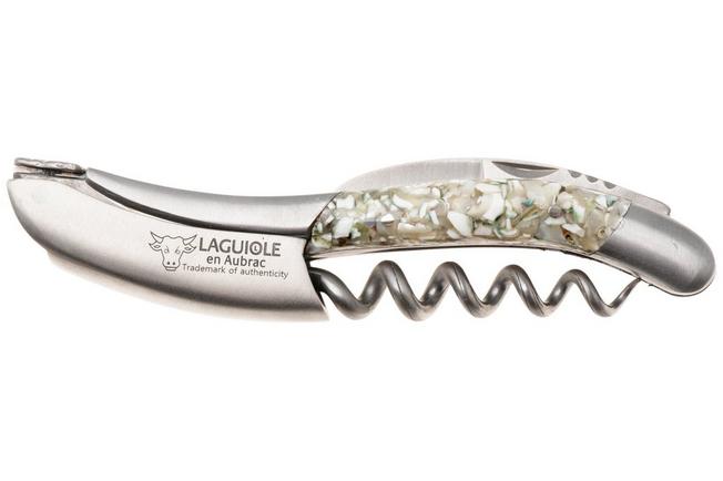 Afbeelding voor Laguiole en Aubrac Sommelier SOM12SIILSCQB Brushed Stainless Steel, Green Turbot Shell, sommeliersmes