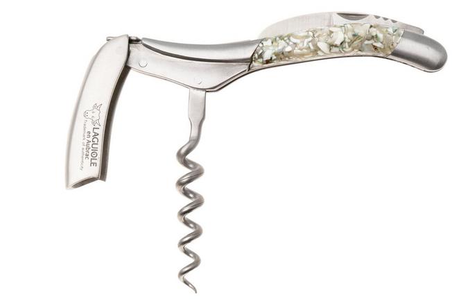 Afbeelding voor Laguiole en Aubrac Sommelier SOM12SIILSCQB Brushed Stainless Steel, Green Turbot Shell, sommeliersmes