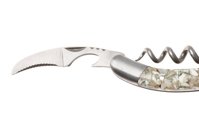 Afbeelding voor Laguiole en Aubrac Sommelier SOM12SIILSCQB Brushed Stainless Steel, Green Turbot Shell, sommeliersmes