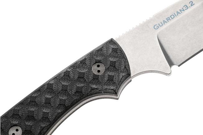 Bild für Bradford Knives Guardian 3, 32S-001-MC MagnaCut Sabre Stonewashed, Textured Black G10, feststehendes Messer