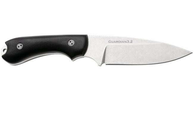 Bild für Bradford Knives Guardian 3, 32S-101-MC MagnaCut Sabre Stonewashed, 3D Black Micarta, feststehenes Messer
