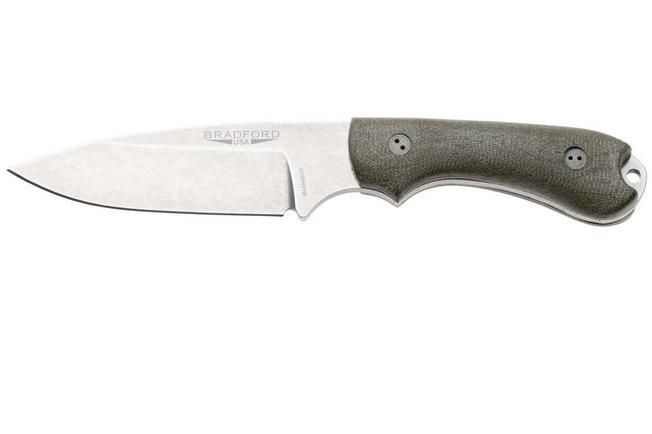 Bild für Bradford Knives Guardian 3, 32S-102-MC MagnaCut Sabre Stonewashed, 3D OD Green Micarta, feststehendes Messer