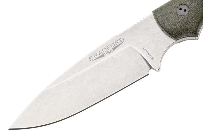 Bild für Bradford Knives Guardian 3, 32S-102-MC MagnaCut Sabre Stonewashed, 3D OD Green Micarta, feststehendes Messer