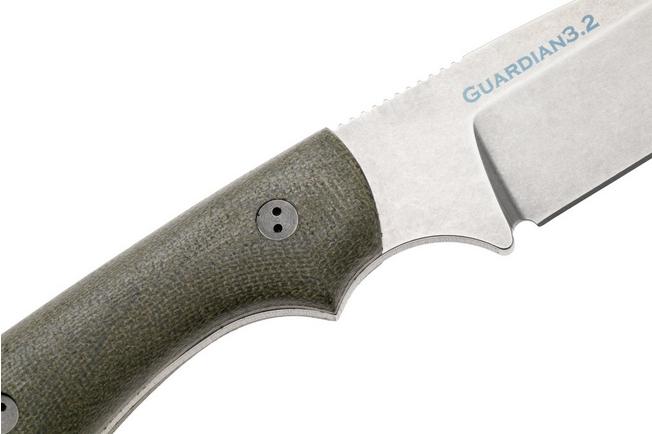 Bild für Bradford Knives Guardian 3, 32S-102-MC MagnaCut Sabre Stonewashed, 3D OD Green Micarta, feststehendes Messer