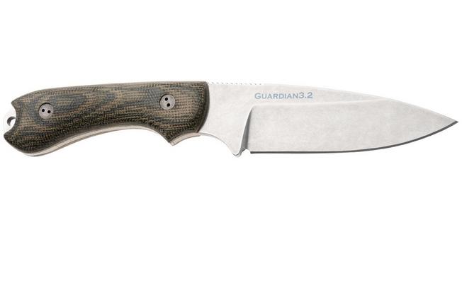 Bild für Bradford Knives Guardian 3, 32S-109-MC MagnaCut Sabre Stonewashed, 3D Camo Micarta, feststehendes Messer