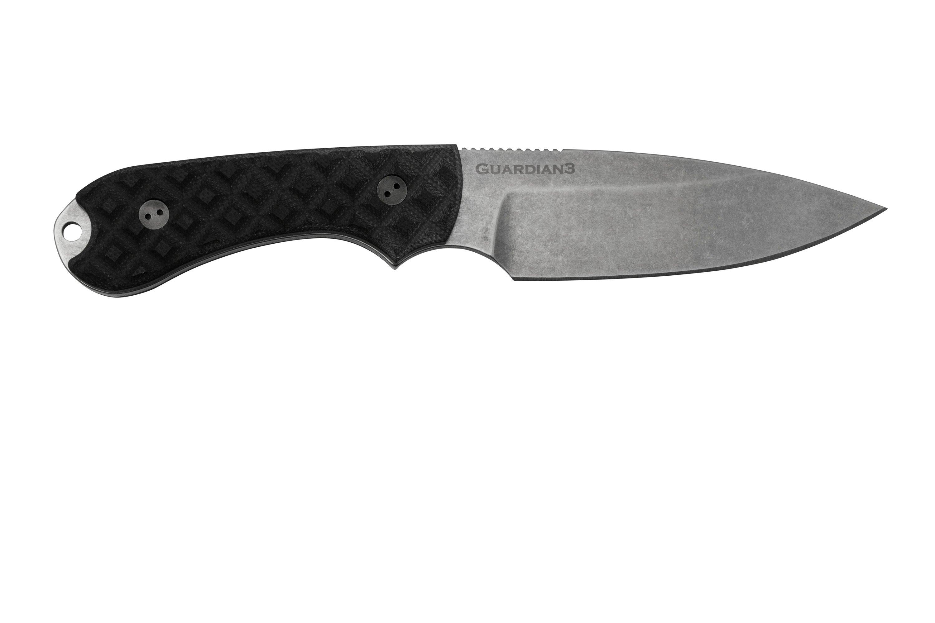 Bradford Knives Guardian 3, 3S001MC, Textured Black G10, CPM