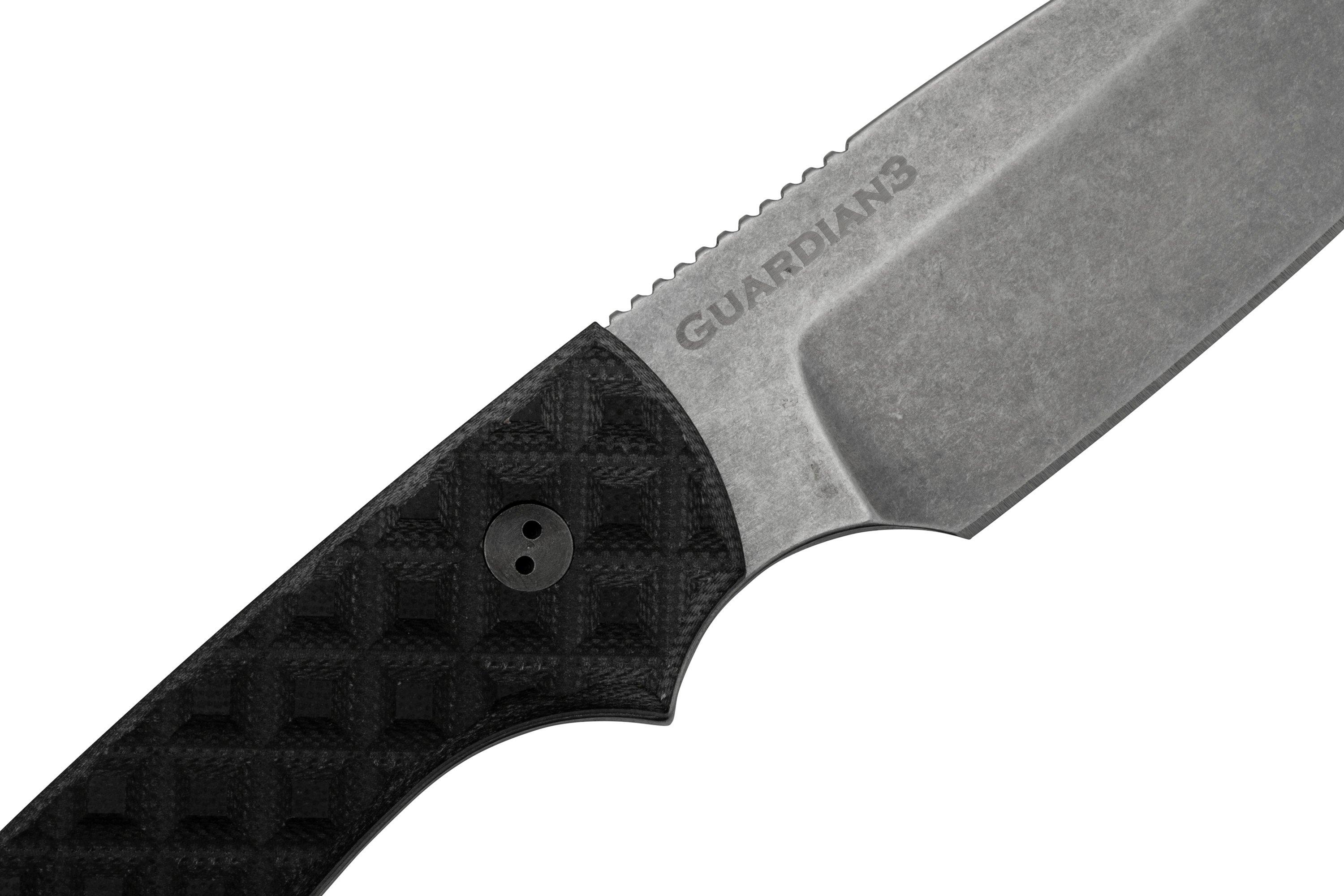 Bradford Knives Guardian 3, 3S001MC, Textured Black G10, CPM