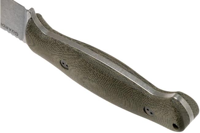 Image for Bradford Guardian 5.5FH, 3D OD Green Micarta Guardian 5.5 CPM 3V, Full Height Flat Grind Stonewashed 5.5FH-102-3V
