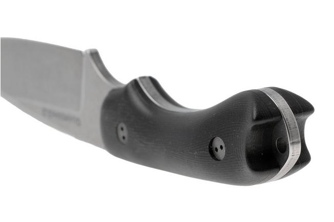 Afbeelding voor Bradford Knives Guardian 3.2 MagnaCut False Edge, Stonewashed Finish, Black Micarta, vaststaand mes