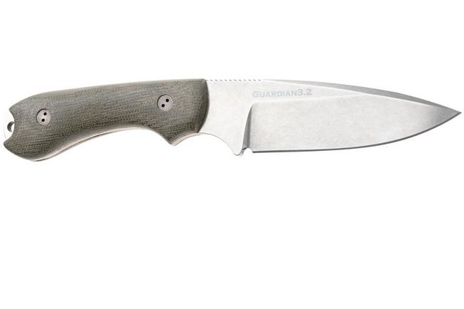 Afbeelding voor Bradford Knives Guardian 3.2 MagnaCut False Edge, Stonewashed Finish, OD Green Micarta, vaststaand mes