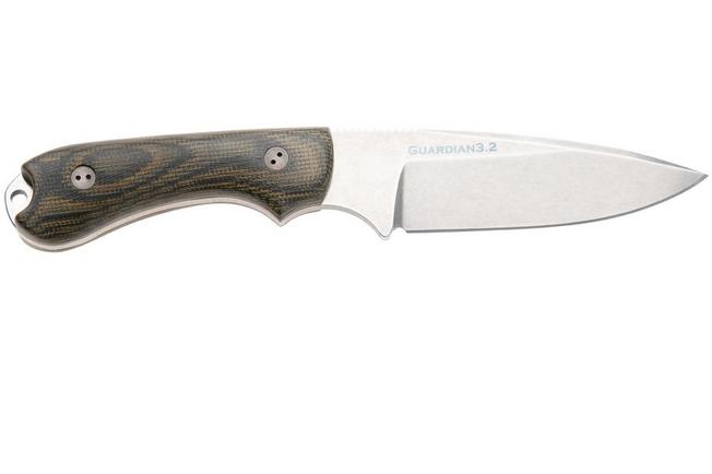 Afbeelding voor Bradford Knives Guardian 3.2 MagnaCut False Edge, Stonewashed Finish, Camo Micarta, vaststaand mes