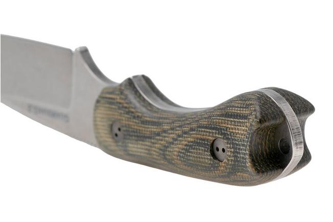 Afbeelding voor Bradford Knives Guardian 3.2 MagnaCut False Edge, Stonewashed Finish, Camo Micarta, vaststaand mes