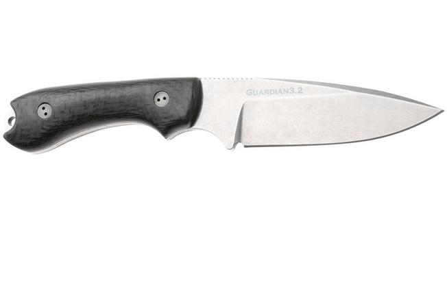 Afbeelding voor Bradford Knives Guardian 3.2 MagnaCut False Edge, Stonewashed Finish, Carbon Fiber, vaststaand mes