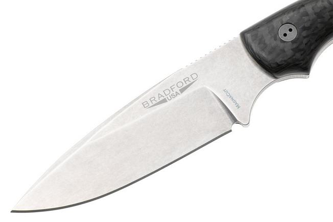Afbeelding voor Bradford Knives Guardian 3.2 MagnaCut False Edge, Stonewashed Finish, Carbon Fiber, vaststaand mes