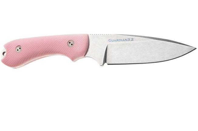 Afbeelding voor Bradford Knives Guardian 3.2 MagnaCut False Edge, Stonewashed Finish, Pink G10, vaststaand mes