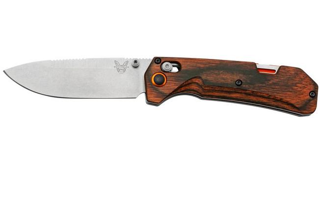 Benchmade Grizzly Creek 15062, S30V, legno, coltello tascabile da