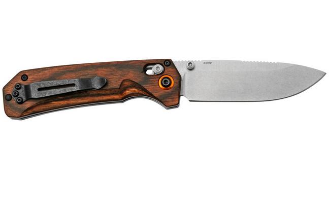 Benchmade Grizzly Creek 15062, S30V, legno, coltello tascabile da caccia