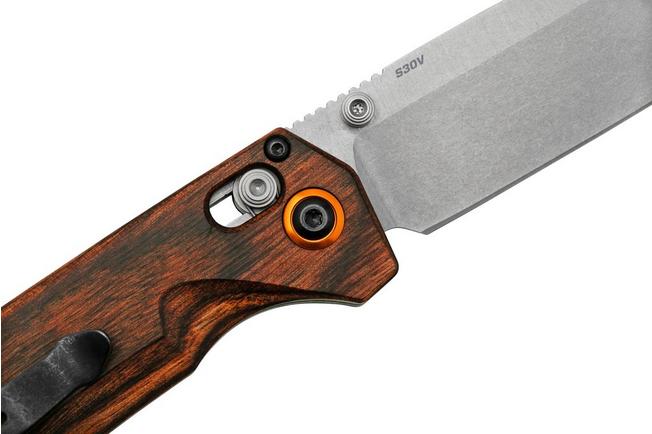 Benchmade Grizzly Creek 15062, S30V, legno, coltello tascabile da caccia