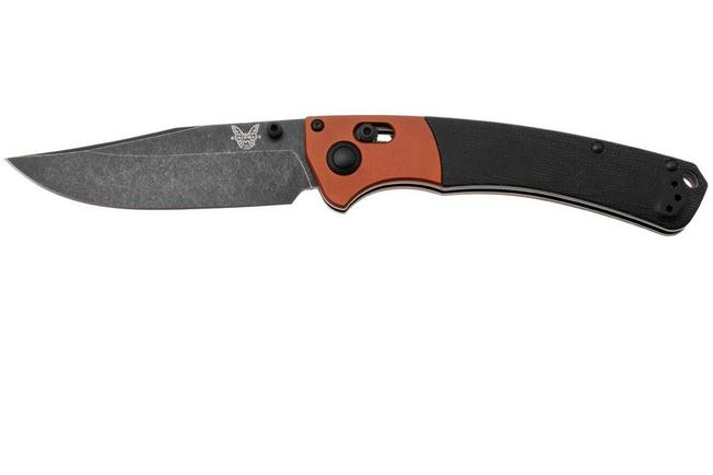 Afbeelding voor Benchmade Crooked River 15080BK-04 Blackwashed Magnacut, Burnt Copper Aluminum Black Micarta, zakmes