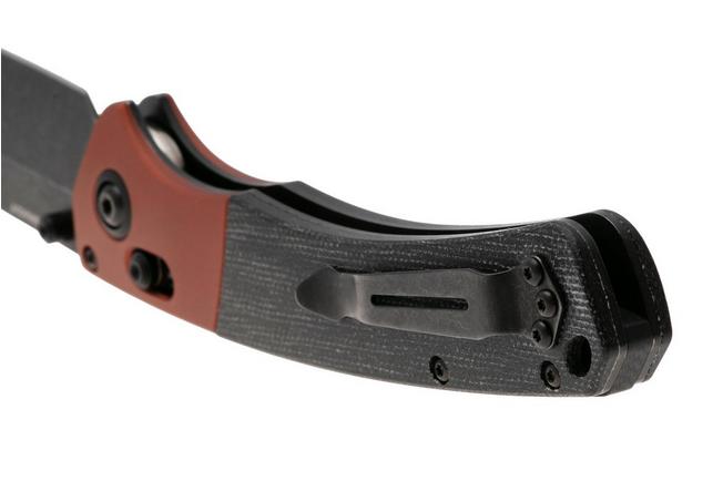 Afbeelding voor Benchmade Crooked River 15080BK-04 Blackwashed Magnacut, Burnt Copper Aluminum Black Micarta, zakmes