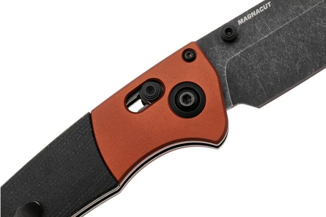 Afbeelding voor Benchmade Crooked River 15080BK-04 Blackwashed Magnacut, Burnt Copper Aluminum Black Micarta, zakmes