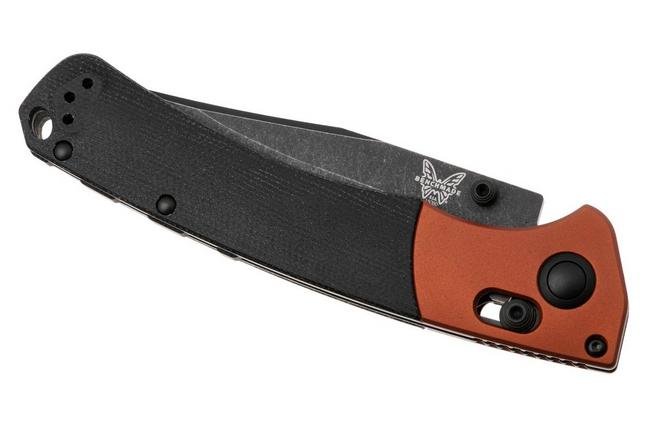 Afbeelding voor Benchmade Crooked River 15080BK-04 Blackwashed Magnacut, Burnt Copper Aluminum Black Micarta, zakmes