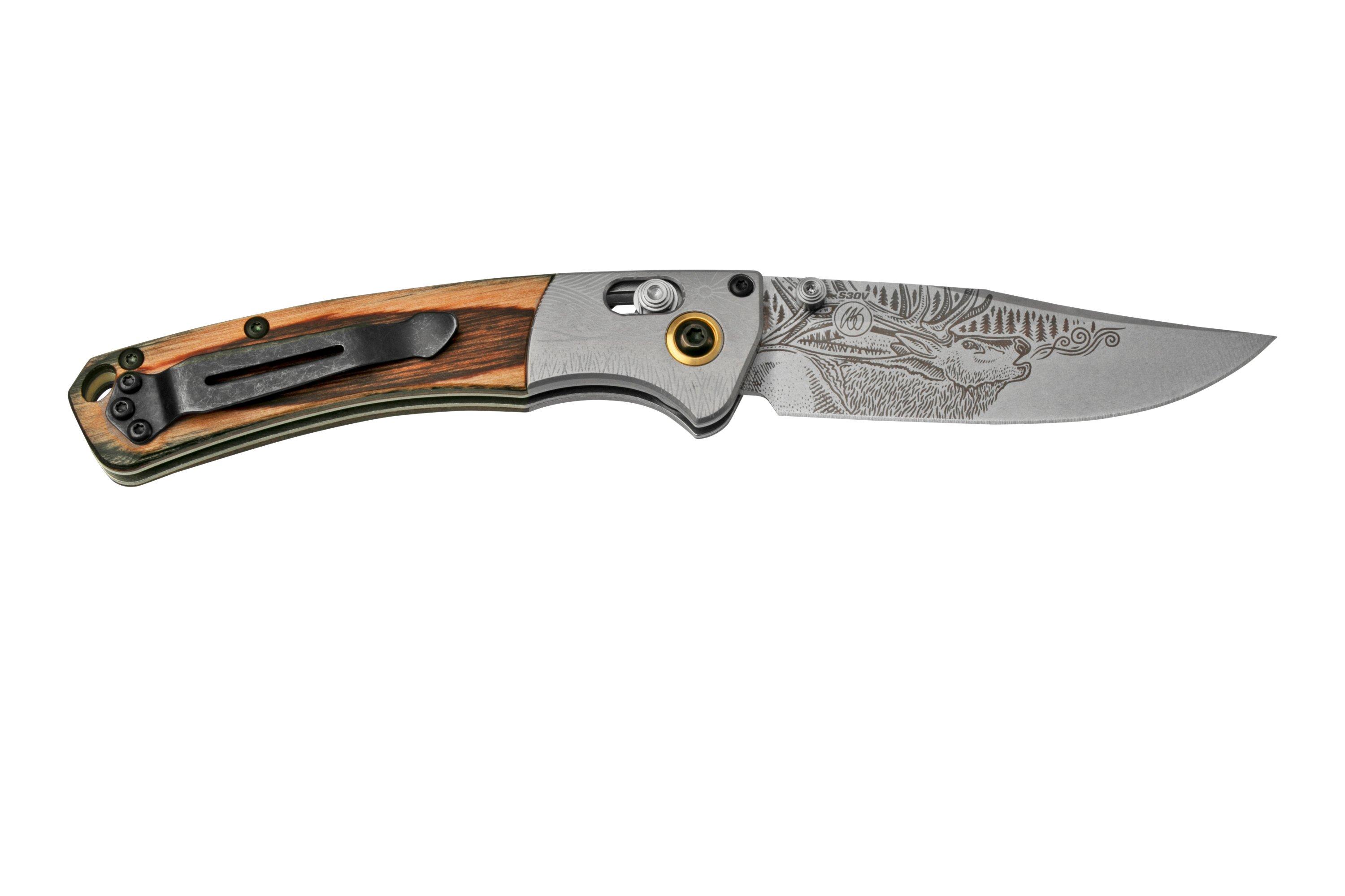 Benchmade Mini Crooked River Bull Elk Limited Edition Artist Series