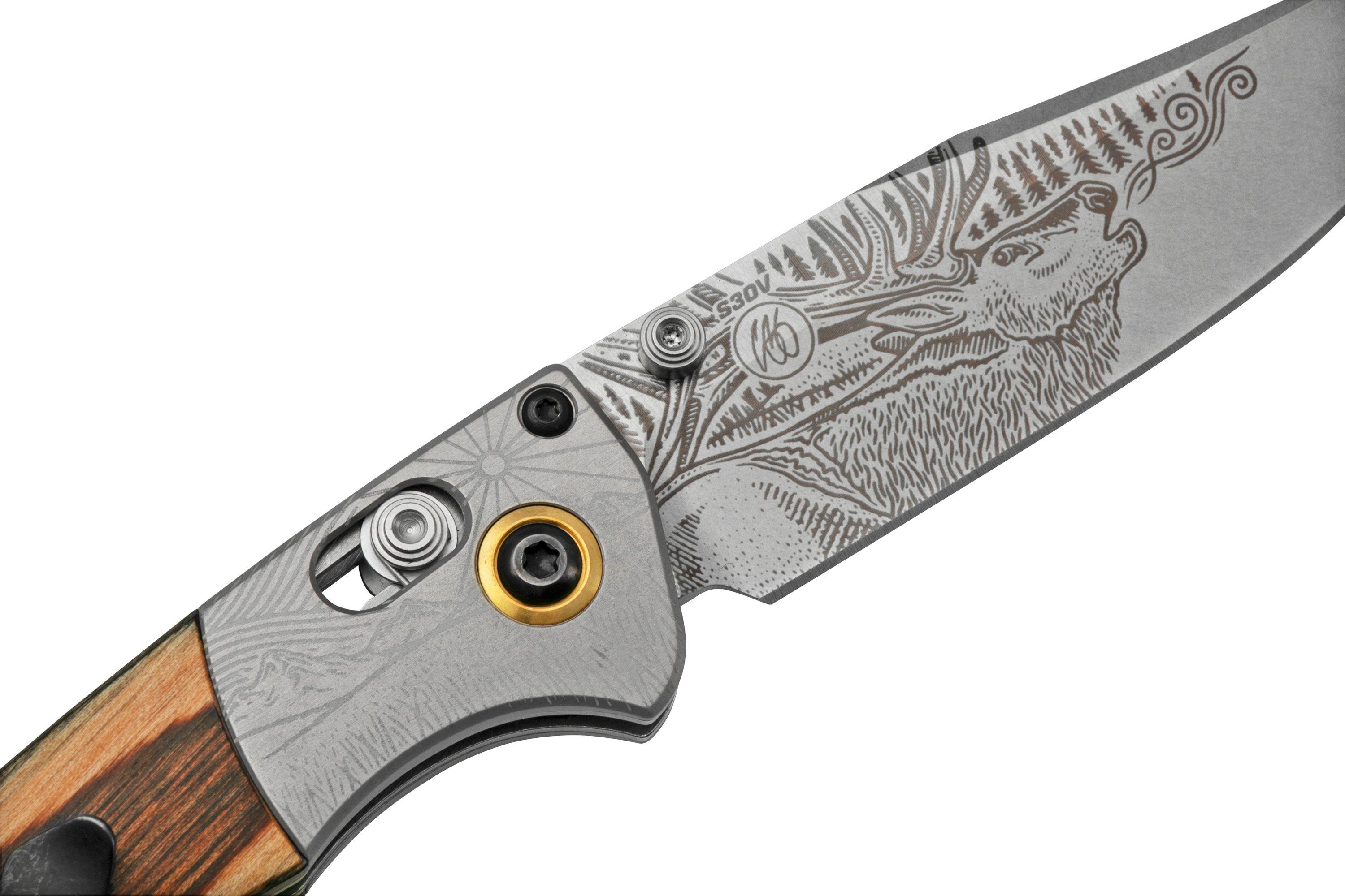 Benchmade Mini Crooked River Bull Elk Limited Edition Artist Series ...