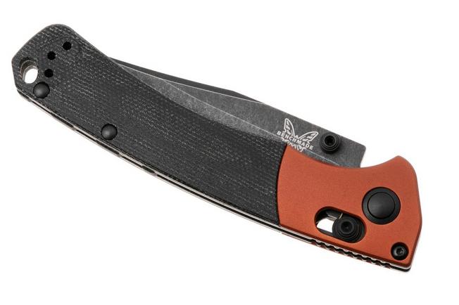 Afbeelding voor Benchmade Mini Crooked River 15085BK-04 Blackwashed Magnacut, Burnt Copper Aluminum Black Micarta, zakmes
