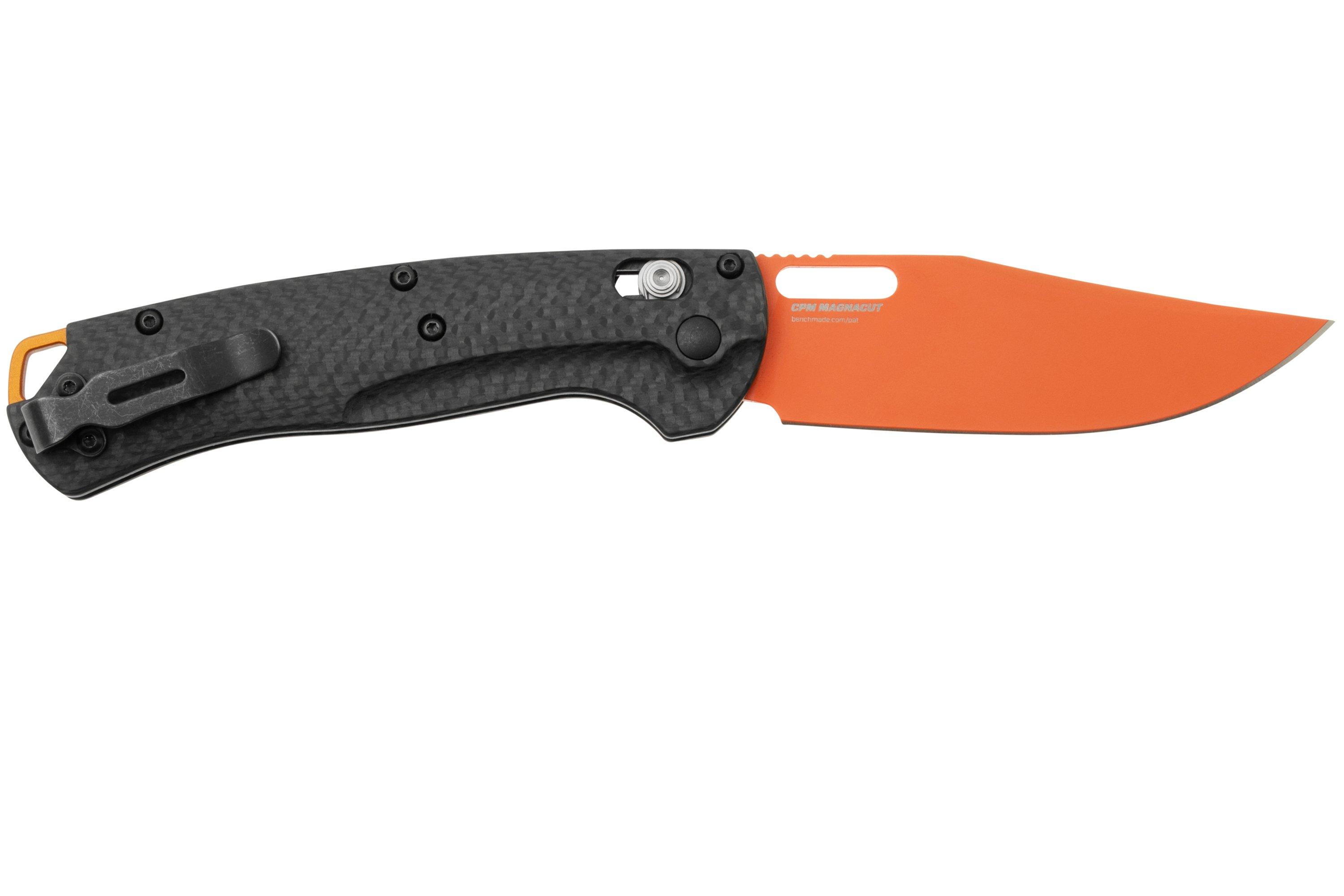 Benchmade Taggedout 15535OR01, Magnacut, Carbon, pocket knife for hunting Advantageously