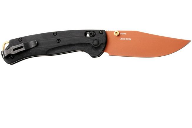 Afbeelding voor Benchmade Taggedout 15536CR-2501, Copper Suede Cerakote CPM-S45VN, Black G10, Limited Editon jachtzakmes 