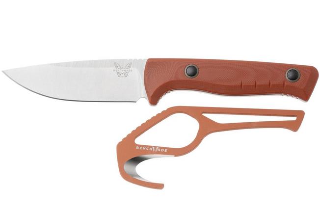 Afbeelding voor Benchmade SlipRidge Fixed 15650-01-KIT, Stonewashed CPM MagnaCut, Rust Orange G10, jachtmes met ontweihaak