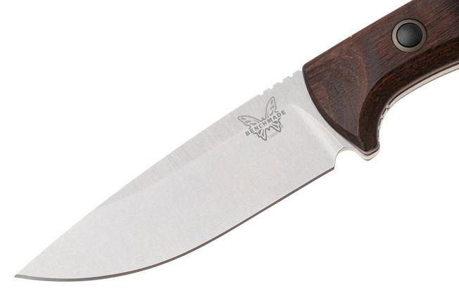 Afbeelding voor Benchmade SlipRidge Fixed 15650-KIT, Stonewashed CPM MagnaCut, Stabilized Wood, jachtmes met ontweihaak