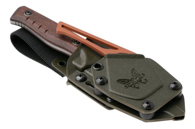 Afbeelding voor Benchmade SlipRidge Fixed 15650-KIT, Stonewashed CPM MagnaCut, Stabilized Wood, jachtmes met ontweihaak