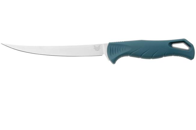 Afbeelding voor Benchmade Fishcrafter Trailing Point 5” 18030, Stonewashed CPM MagnaCut, Depth Blue Santoprene fileermes