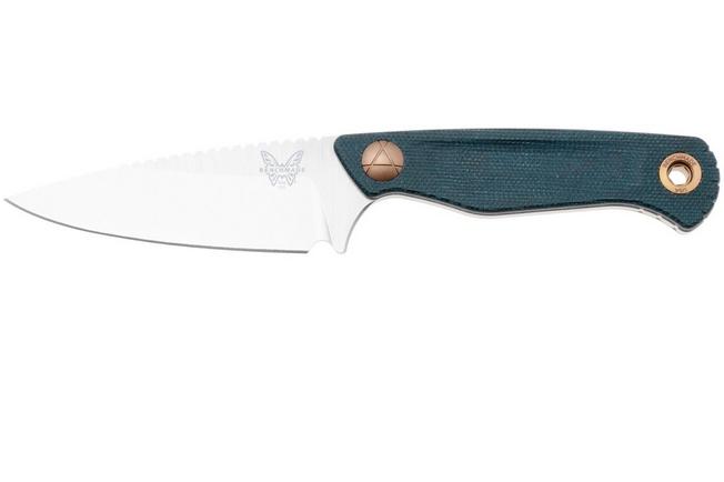 Bild für Benchmade Dacian 203-04 Stonewashed CPM MagnaCut, Blue Canvas Micarta Fahrtenmesser, Kydexscheide mit Leder