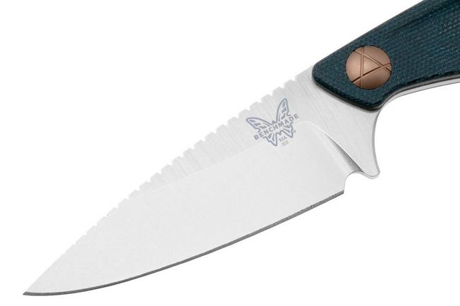 Bild für Benchmade Dacian 203-04 Stonewashed CPM MagnaCut, Blue Canvas Micarta Fahrtenmesser, Kydexscheide mit Leder