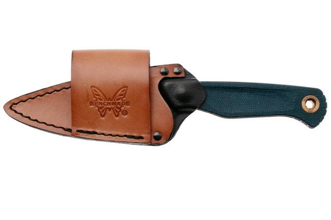 Bild für Benchmade Dacian 203-04 Stonewashed CPM MagnaCut, Blue Canvas Micarta Fahrtenmesser, Kydexscheide mit Leder