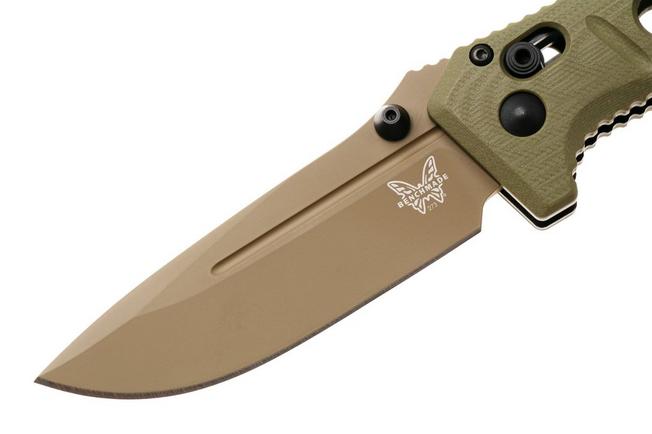 Afbeelding voor Benchmade Mini Adamas 273FE-05, Flat Earth Cerakote CPM MagnaCut, OD Green G10 zakmes, Shane Sibert design