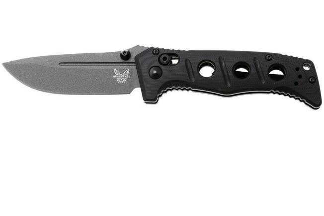 Afbeelding voor Benchmade Mini Adamas 273GY-04, Tungsten Grey Cerakote CPM MagnaCut, Black G10 zakmes, Shane Sibert design
