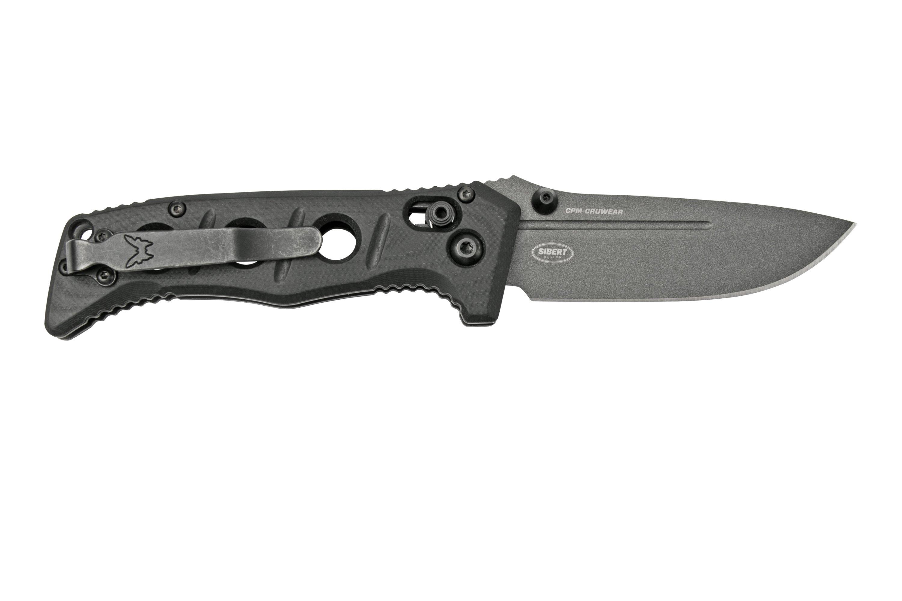 Benchmade 273GY-1 Sibert Mini Adamas Black G10, Tungsten Grey pocket ...