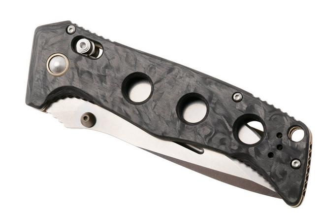 Afbeelding voor Benchmade Adamas 275-05, Stonewashed CPM MagnaCut, Marbled Carbon Fiber zakmes, Shane Sibert design